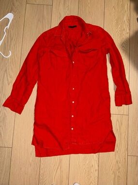 Banana Republic Red Button-Front Shirt